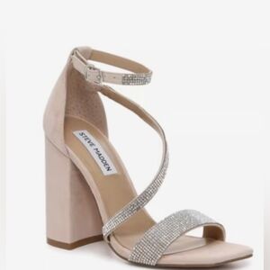 Steve Madden Beige and Silver Heels